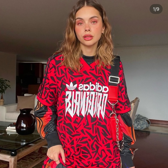 Adidas Originals Allover Print Jersey - Red - Picture 6 of 7